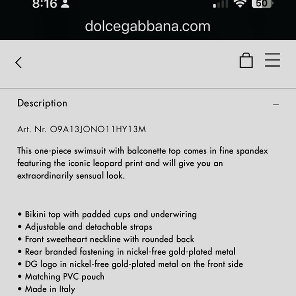 Dolce & Gabbana brand new with tags-leopard print one piece swimsuit. Perfect! - Picture 5 of 6